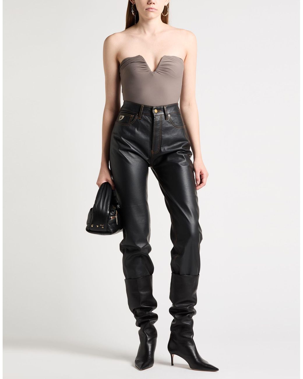 Lois Gray Pants Polyester, Polyurethane