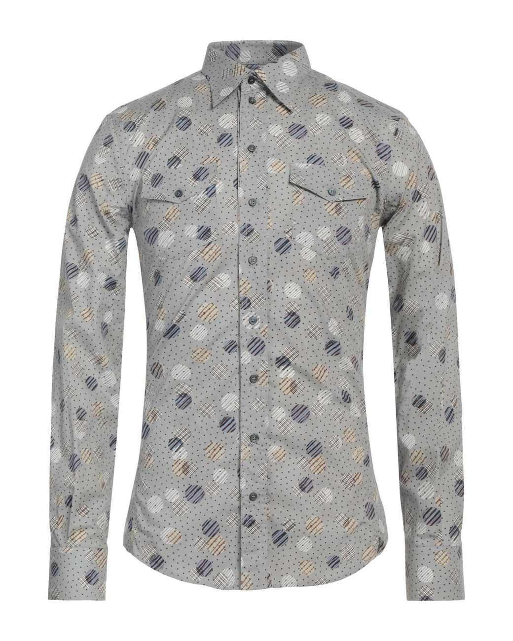 Dolce & Gabbana Gray Shirt Cotton, Elastane for men