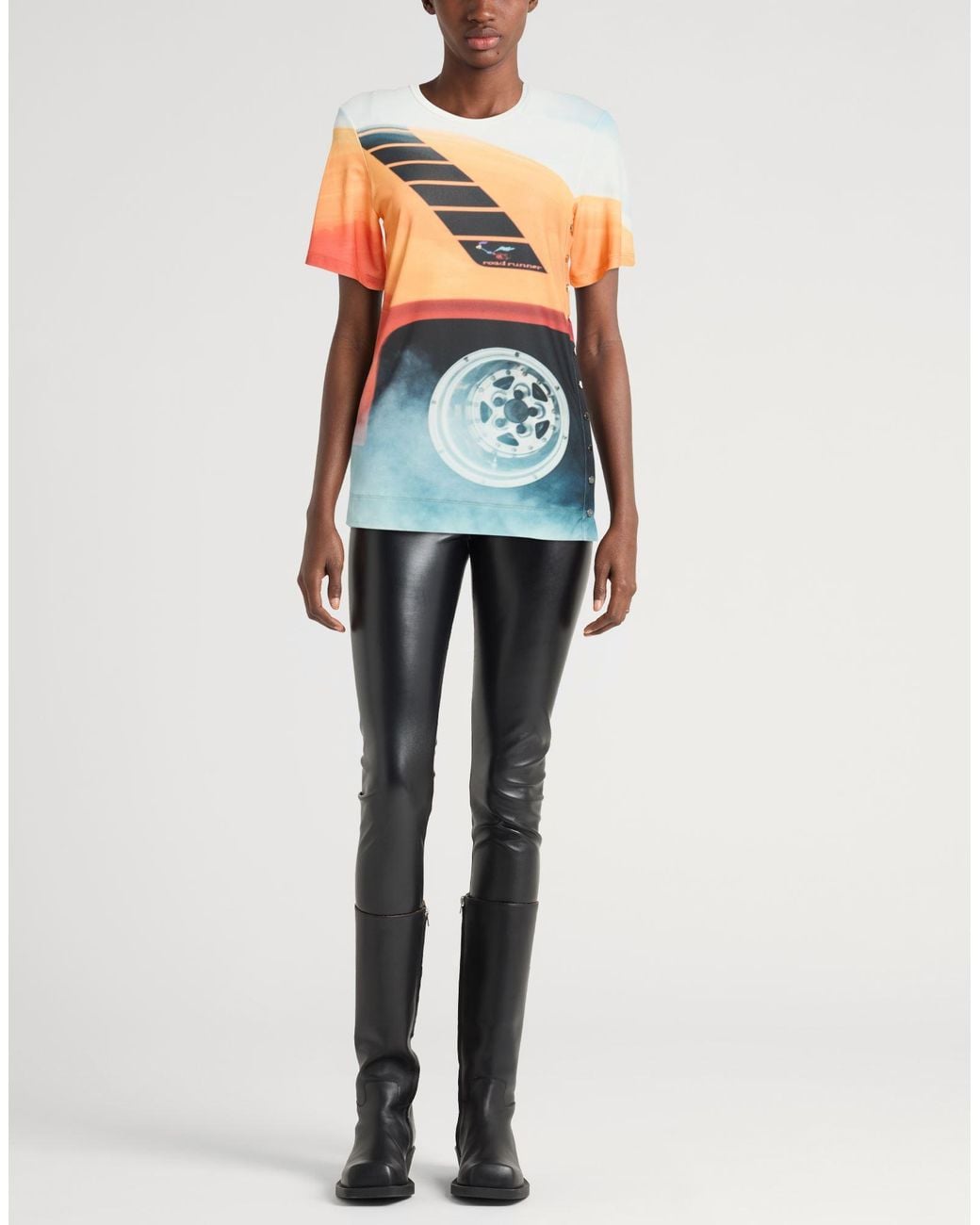 Rabanne Orange T-Shirt Polyester, Elastane