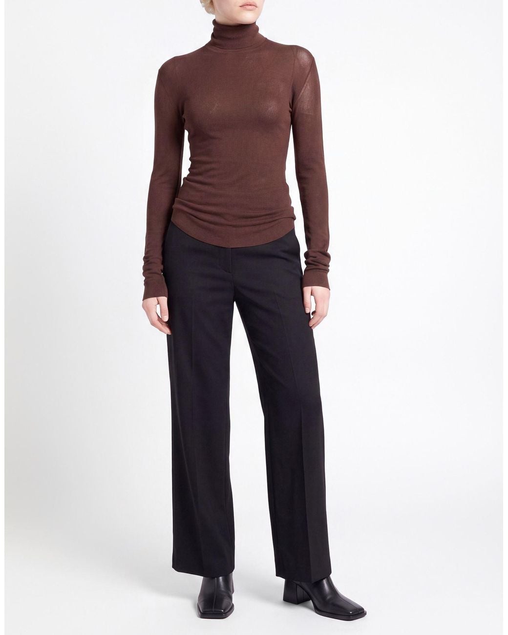 Philosophy Di Lorenzo Serafini Brown Turtleneck Polyamide, Elastane