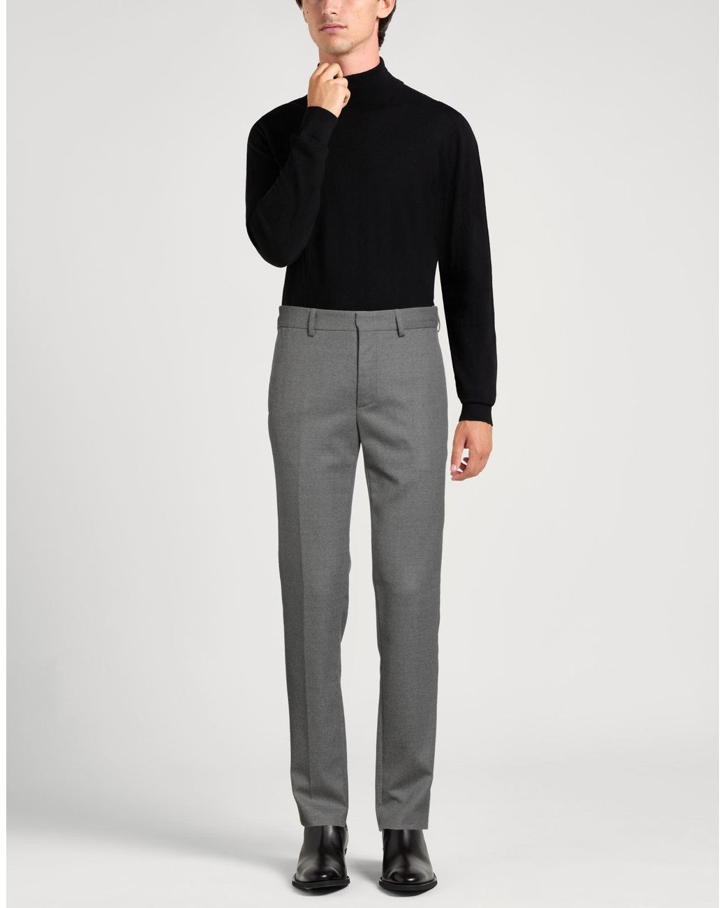 Grifoni Gray Pants Wool, Elastane for men