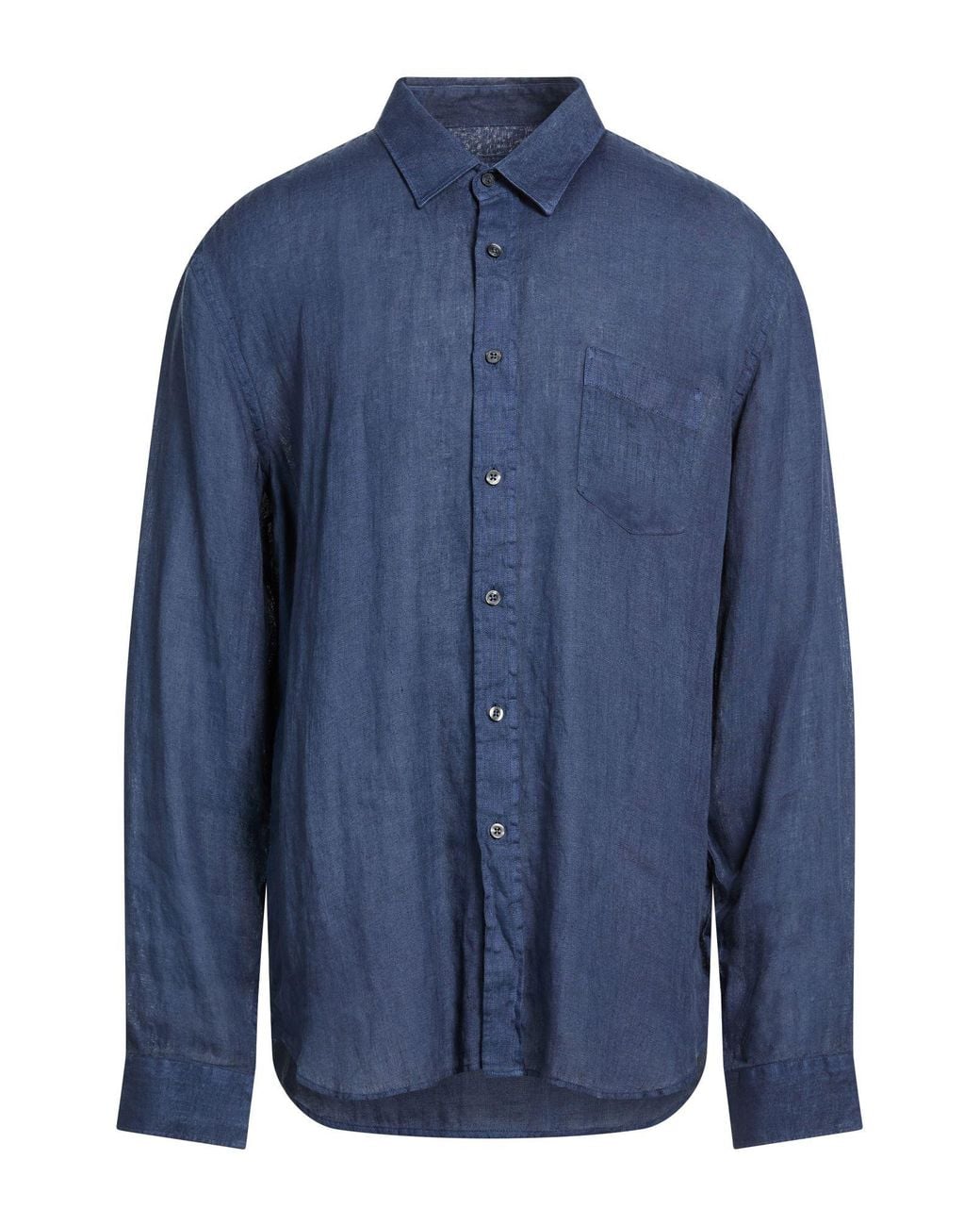 120% Lino Blue Shirt Linen for men