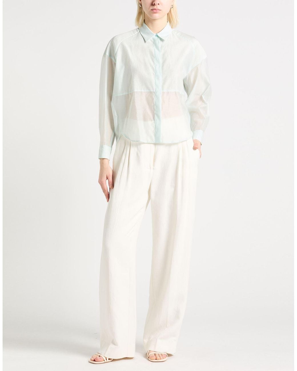 Peserico White Shirt Cotton, Silk