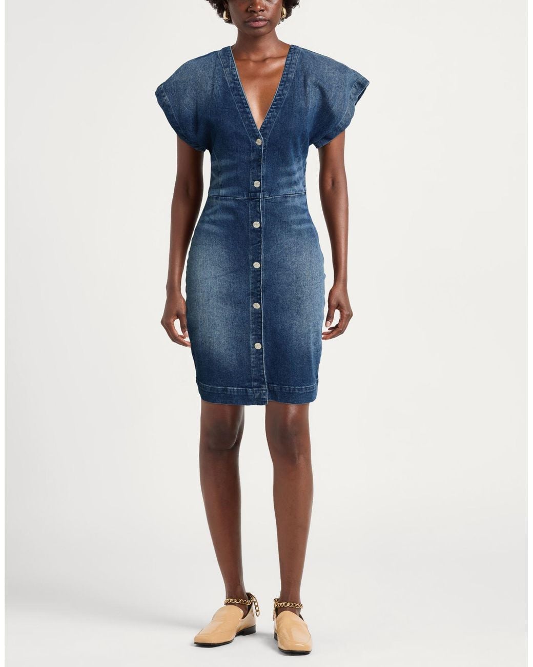Moschino Blue Mini Dress Cotton, Elastane