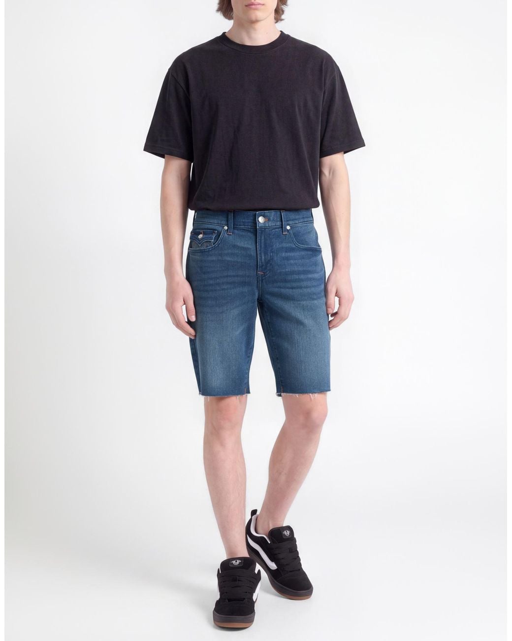 True Religion Blue Denim Shorts for men