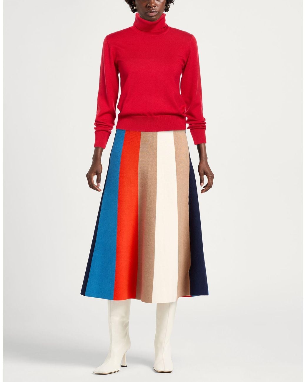 Alpha Studio Red Turtleneck Merino Wool