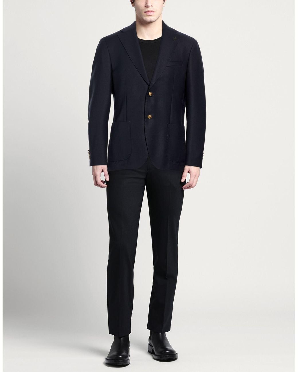 Paoloni Blue Midnight Blazer Virgin Wool for men