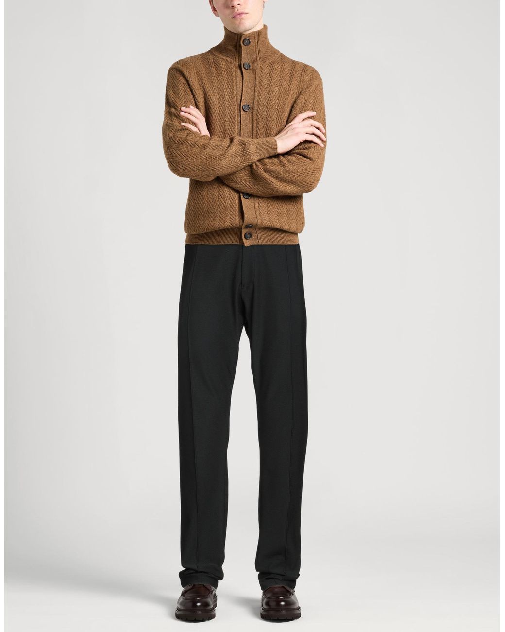 Emporio Armani Black Pants Polyester, Elastane for men
