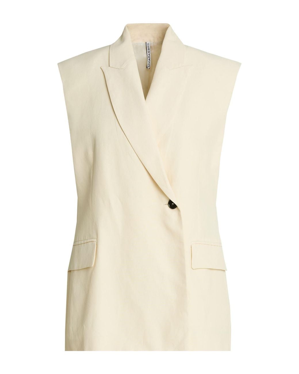 Liviana Conti Natural Tailored Vest Viscose, Linen