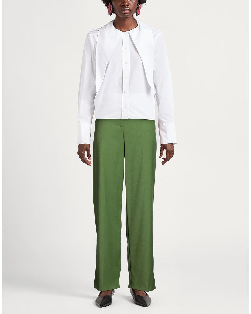 Patrizia Pepe Green Pants Polyester, Viscose, Elastane