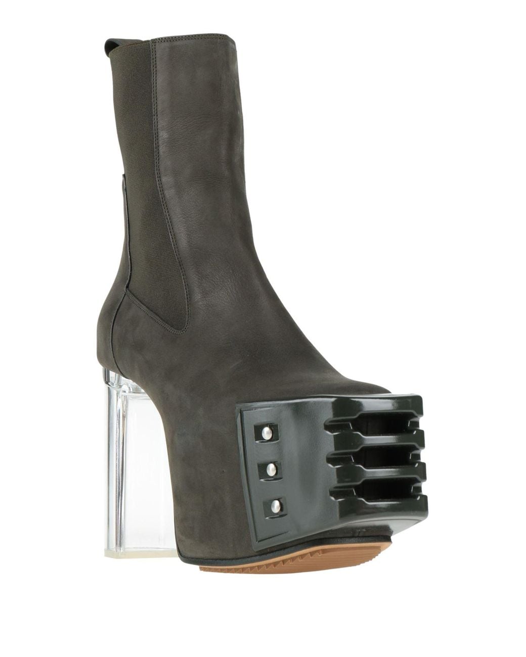 Rick Owens Black Military Ankle Boots Leather for men