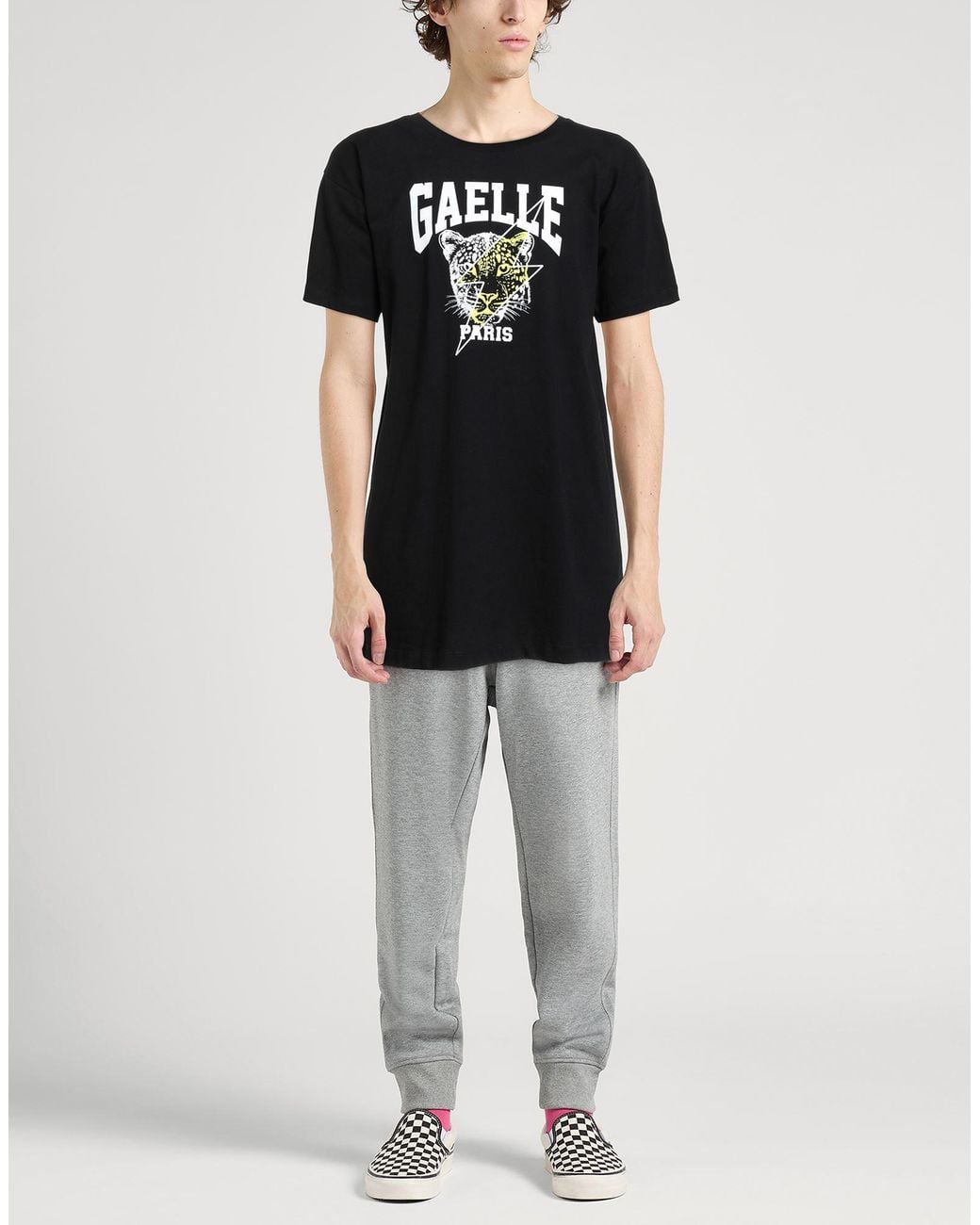 Gaelle Paris Black T-Shirt Cotton for men