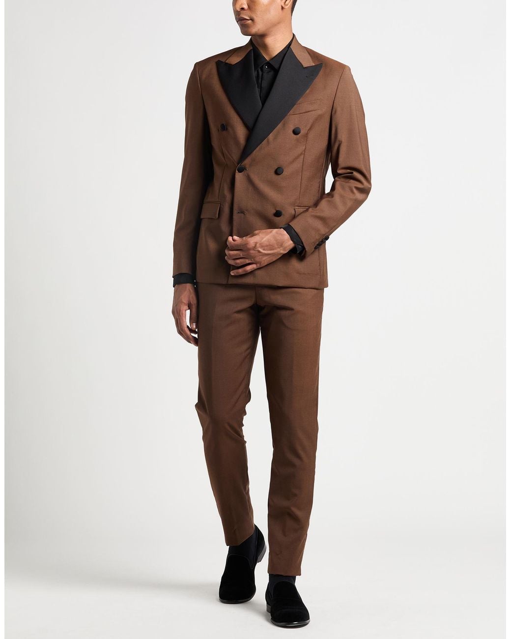 BRERAS Milano Brown Chocolate Suit Virgin Wool for men