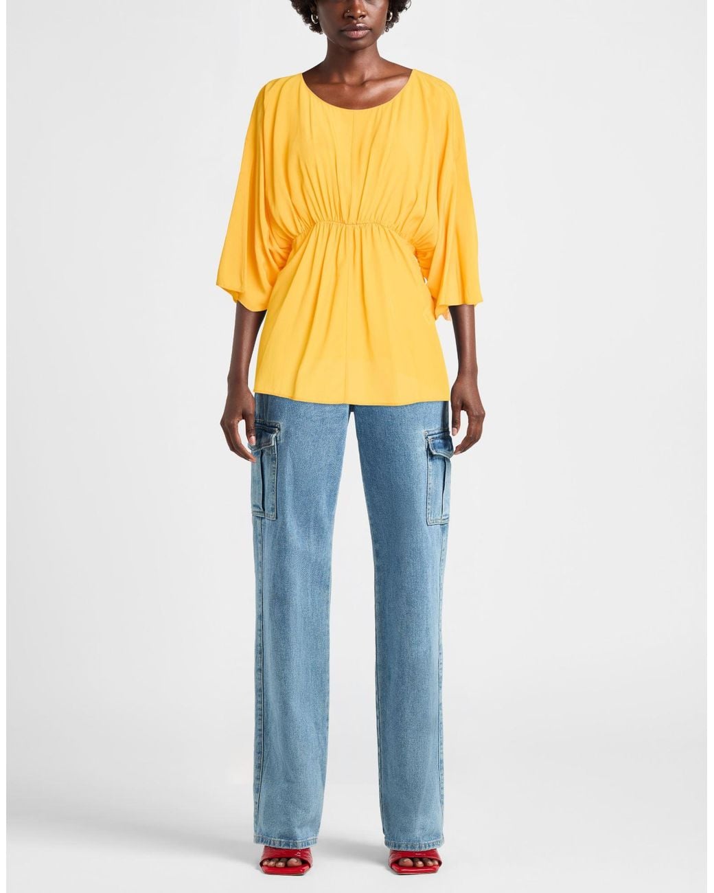 Manila Grace Yellow Marigold Top Acetate, Silk, Polyamide