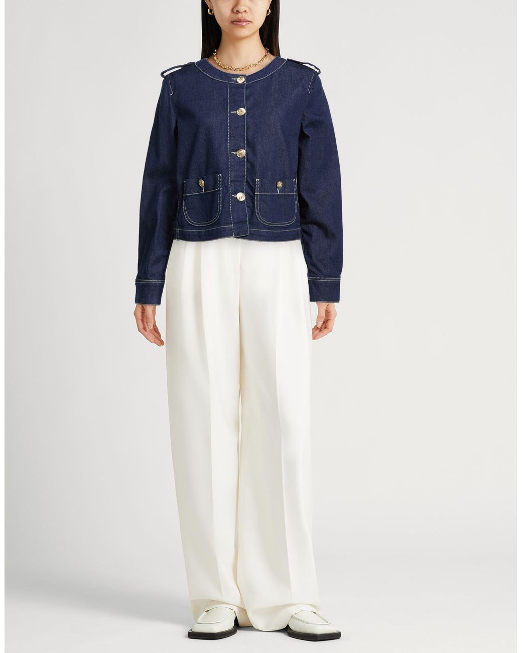 Emporio Armani Blue Denim Outerwear