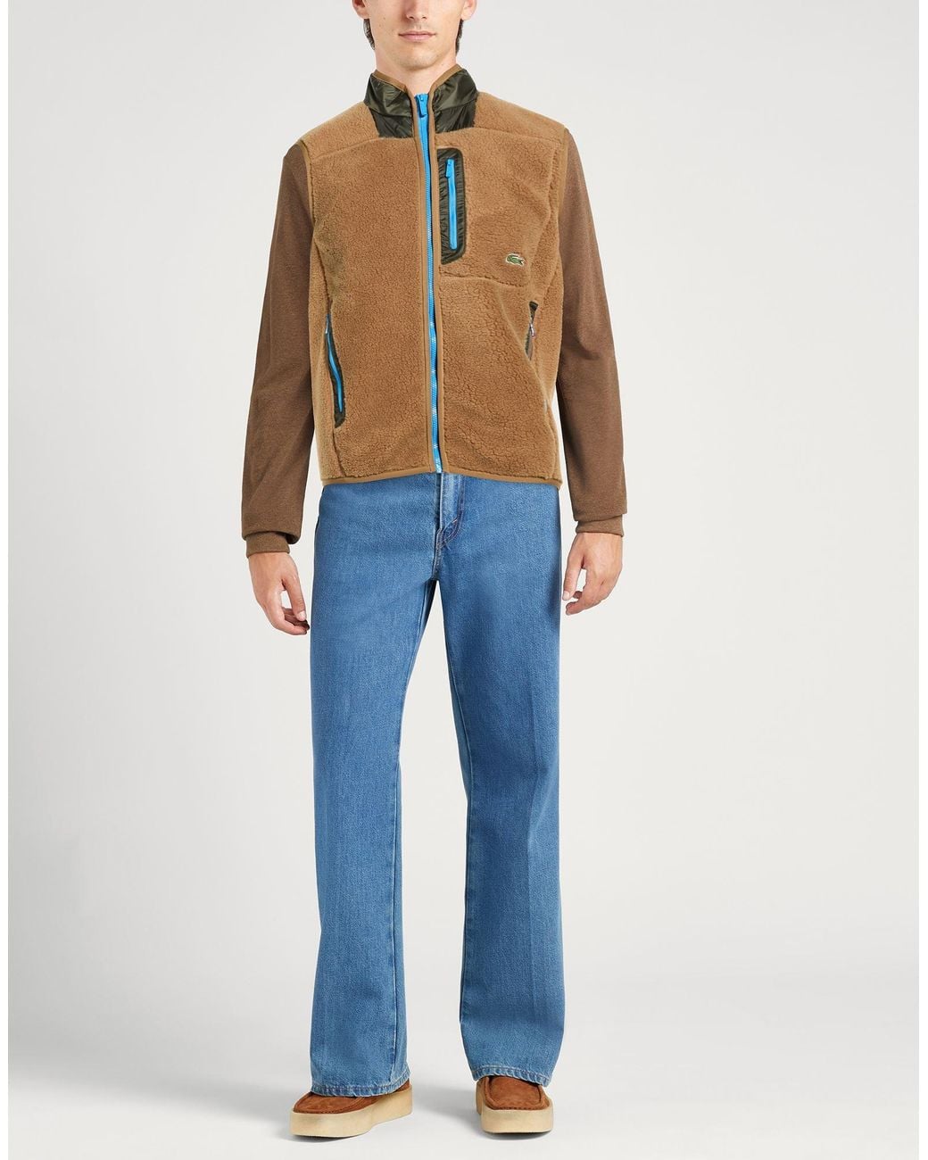 Lacoste Brown Camel Vest Polyester, Acrylic for men