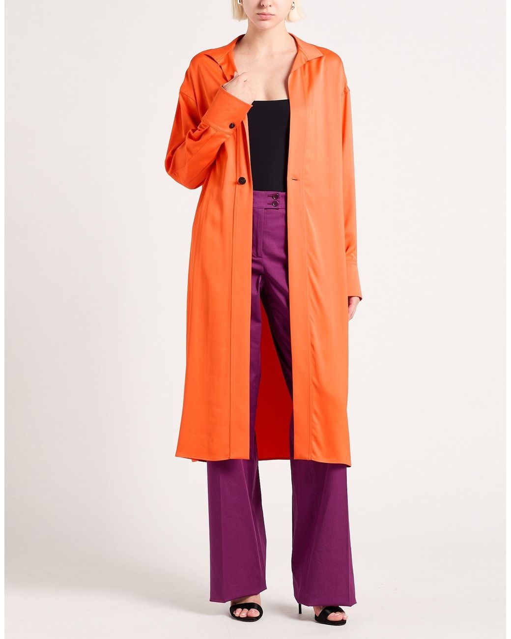 Ferragamo Orange Overcoat & Trench Coat Viscose, Elastane