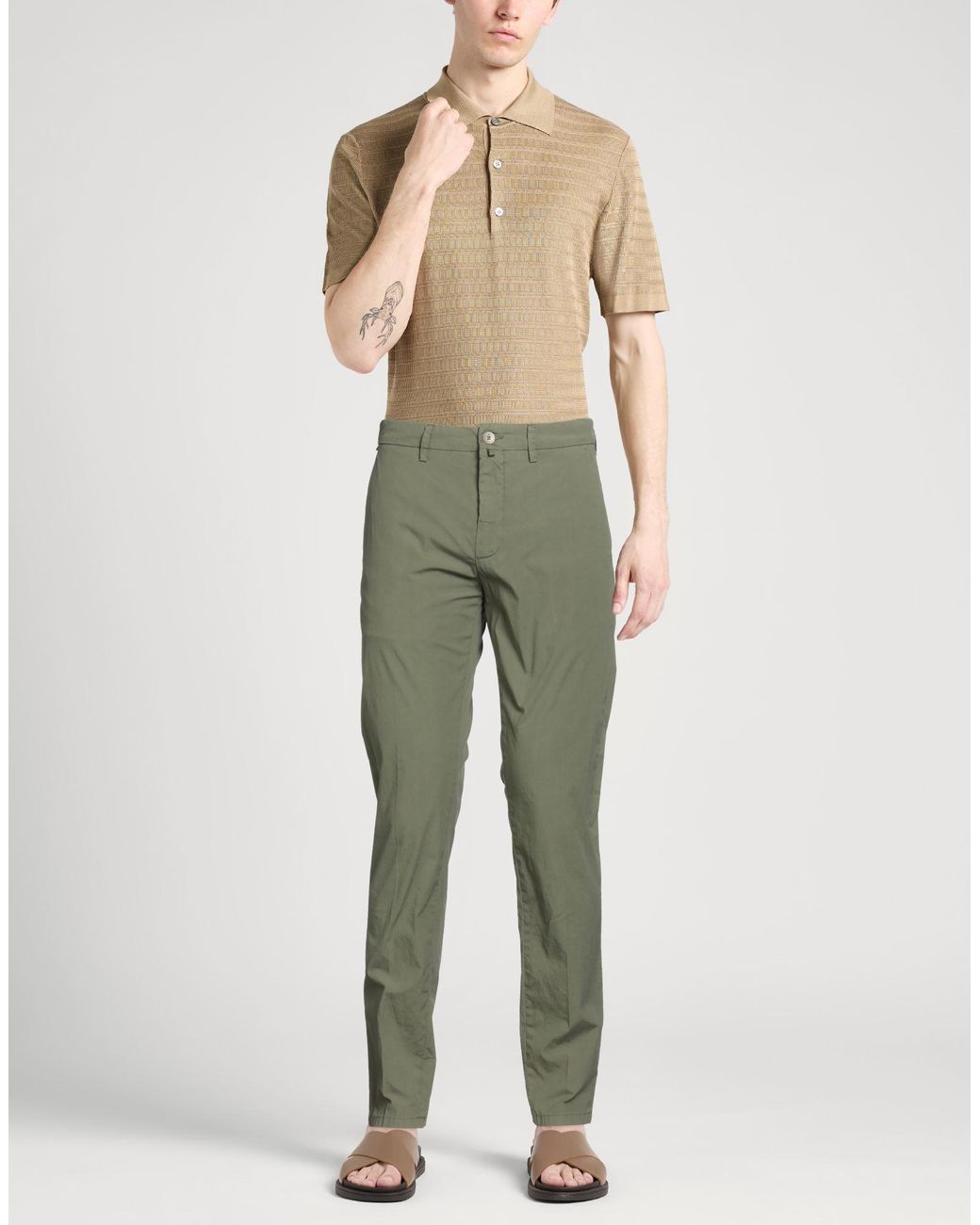 Siviglia Green Military Pants Cotton, Elastane for men