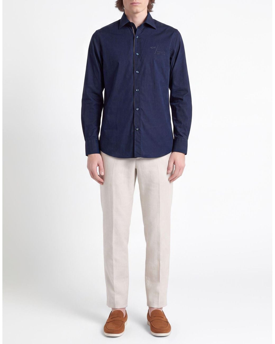 Paul & Shark Blue Shirt Cotton for men