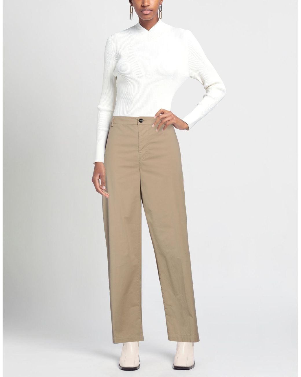 TRUE AVENUE Natural Pants Cotton, Elastane