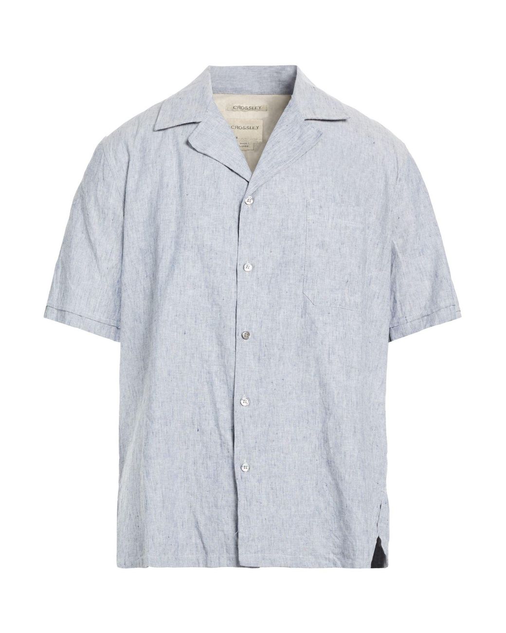 Crossley Blue Shirt Linen, Cotton for men