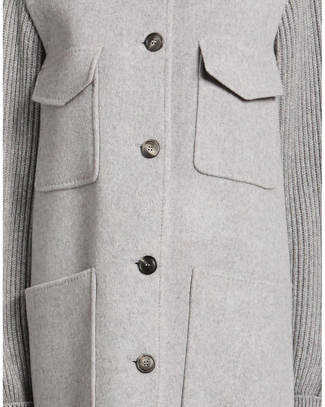Eleventy Gray Coat Wool, Cashmere