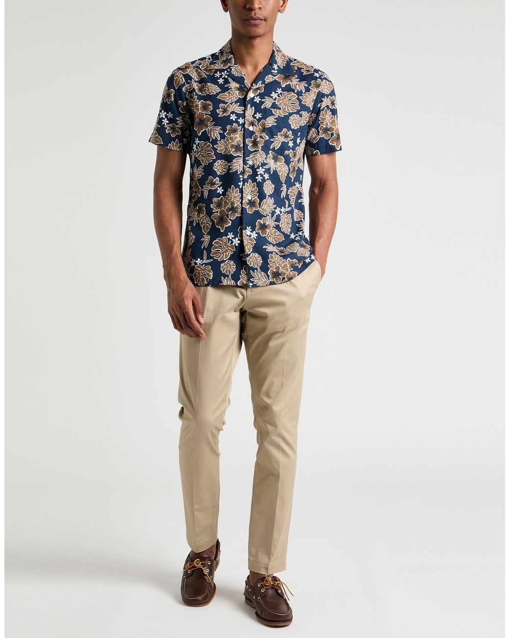Paolo Pecora Natural Pants Cotton, Elastane for men