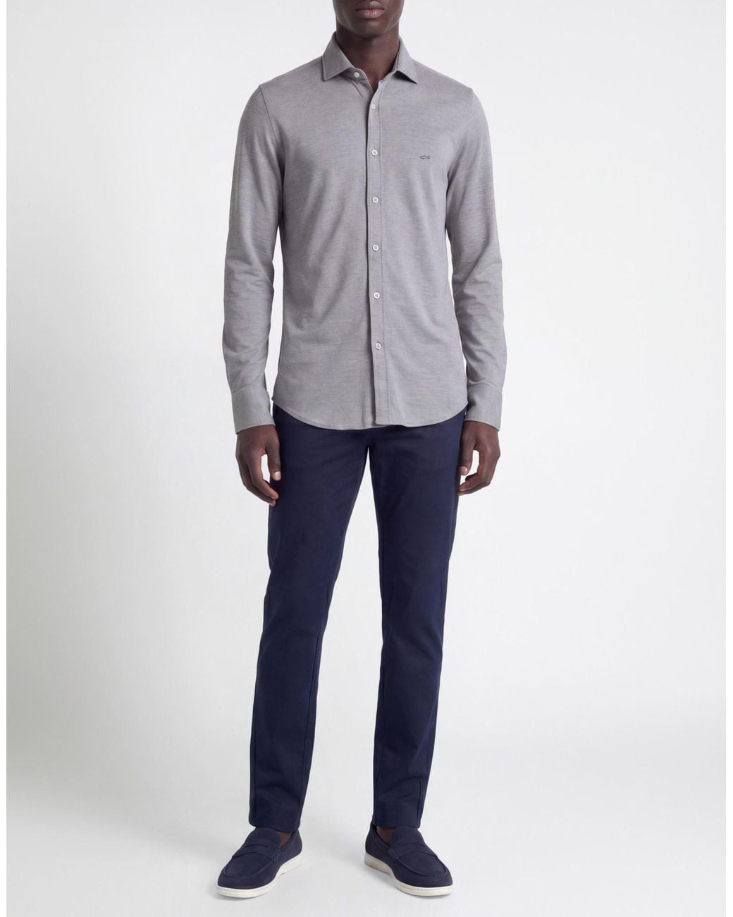 Paul & Shark Gray Light Shirt Cotton, Cashmere for men