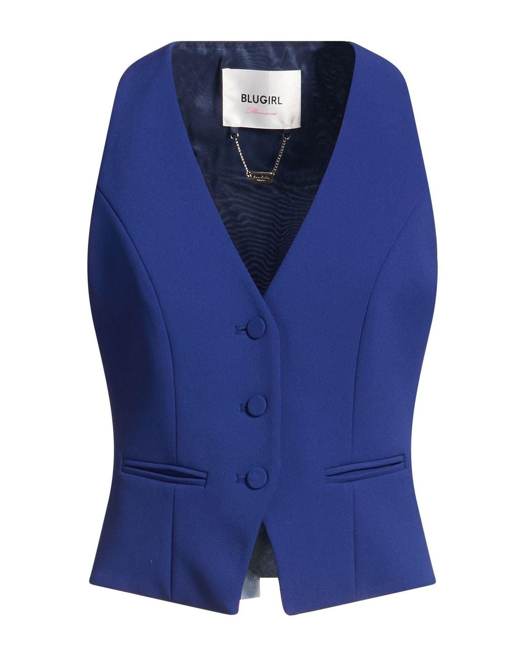 Blugirl Blumarine Blue Tailored Vest Polyester, Elastane