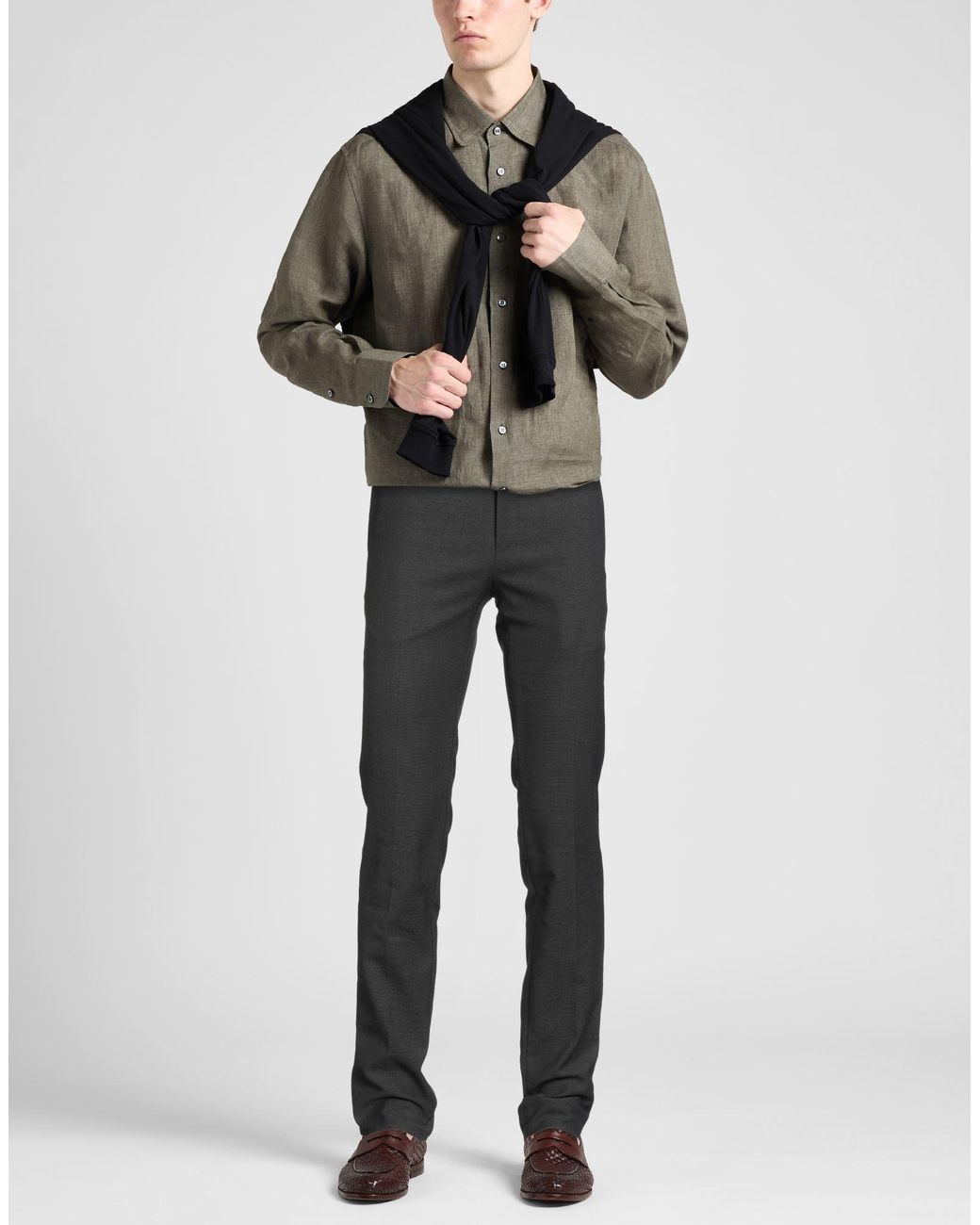 PT Torino Gray Pants Cotton, Virgin Wool, Polyester, Elastane for men