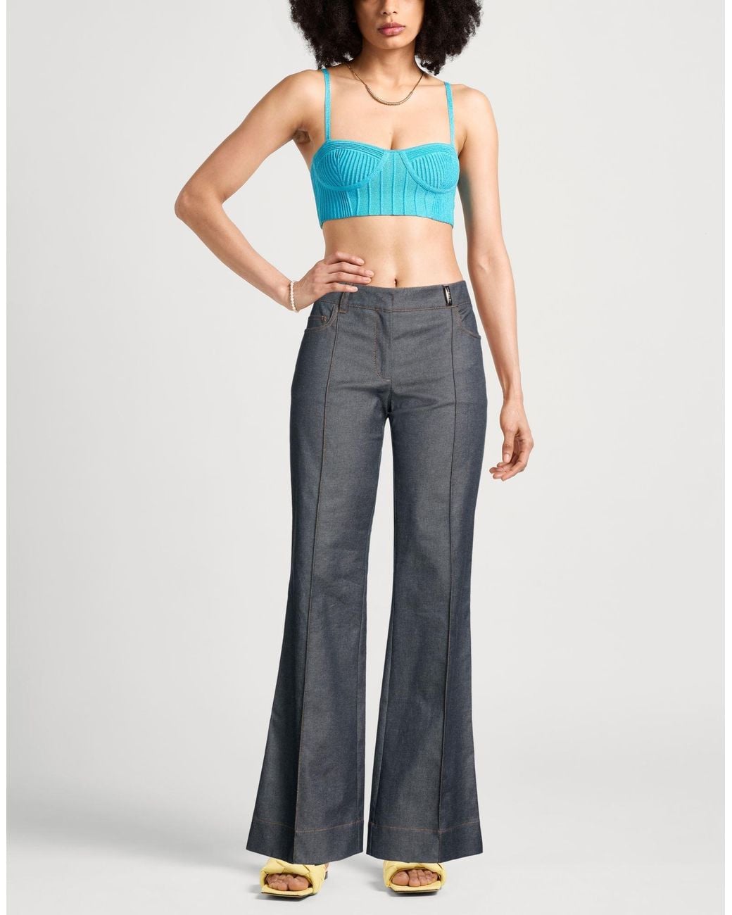 Barbara Bui Blue Pants Cotton, Elastane