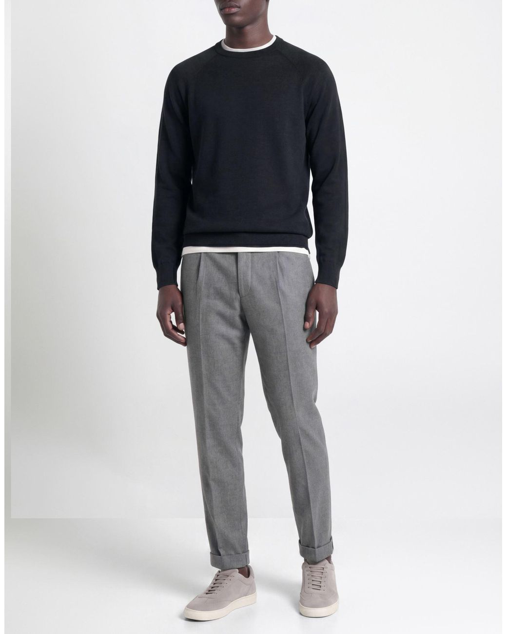 Eleventy Blue Platinum Charcoal Sweater Wool for men