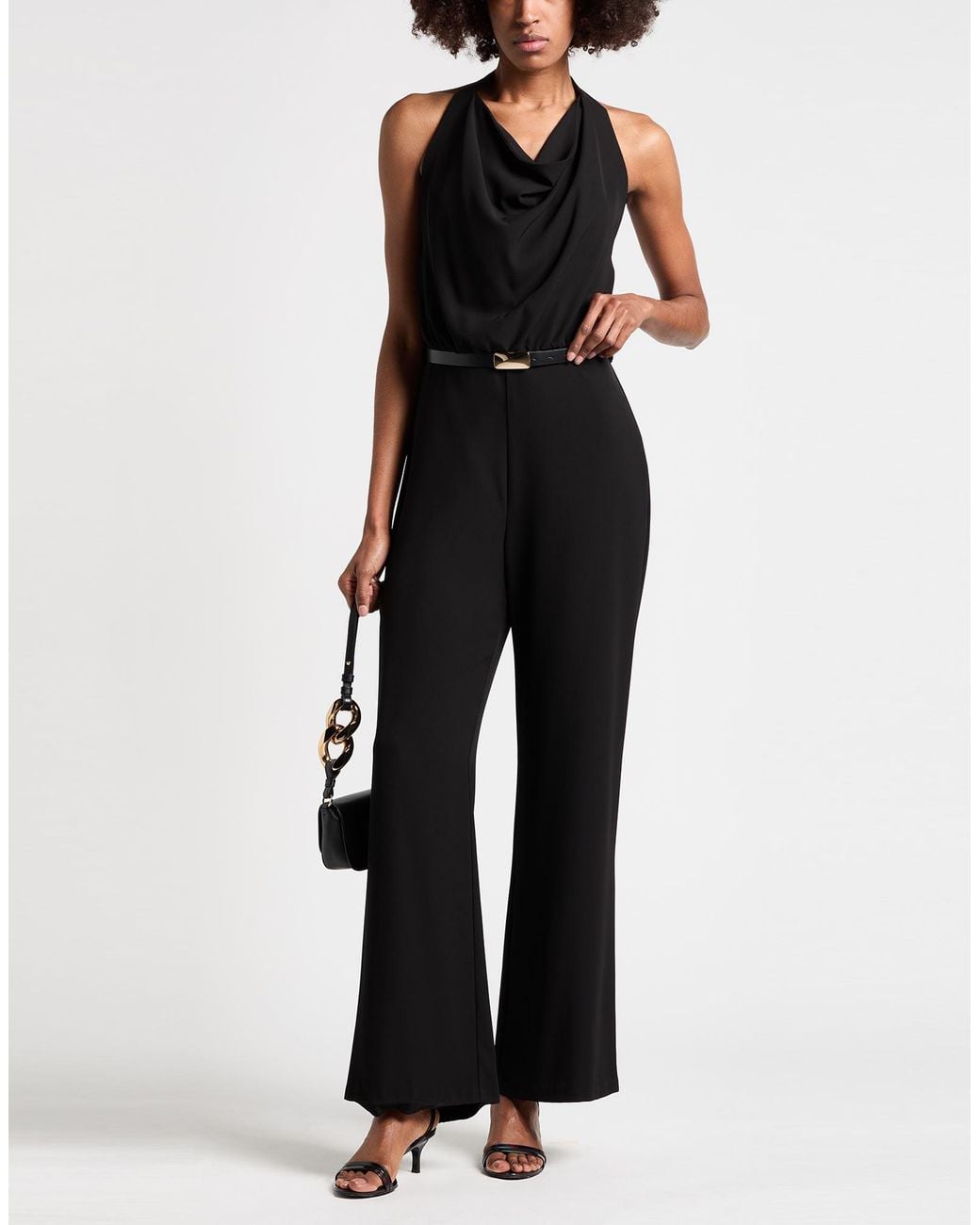 Haveone Black Jumpsuit Polyester, Elastane