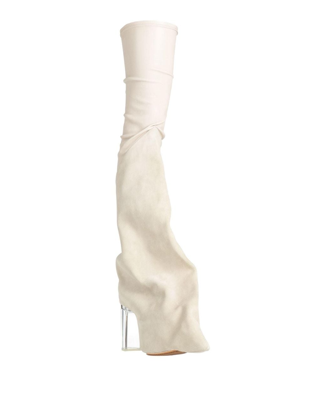 Rick Owens White Boot Leather for men