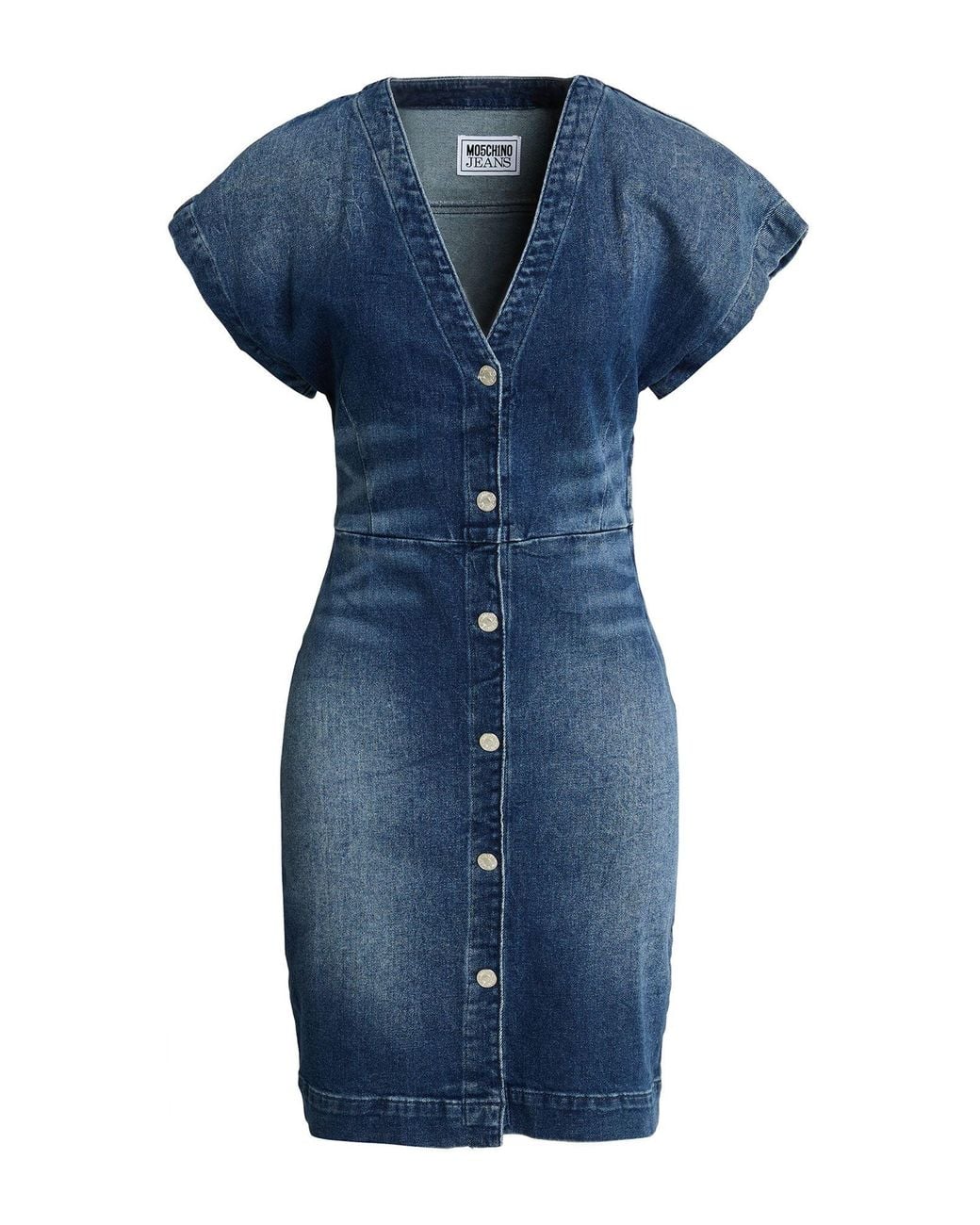 Moschino Blue Mini Dress Cotton, Elastane