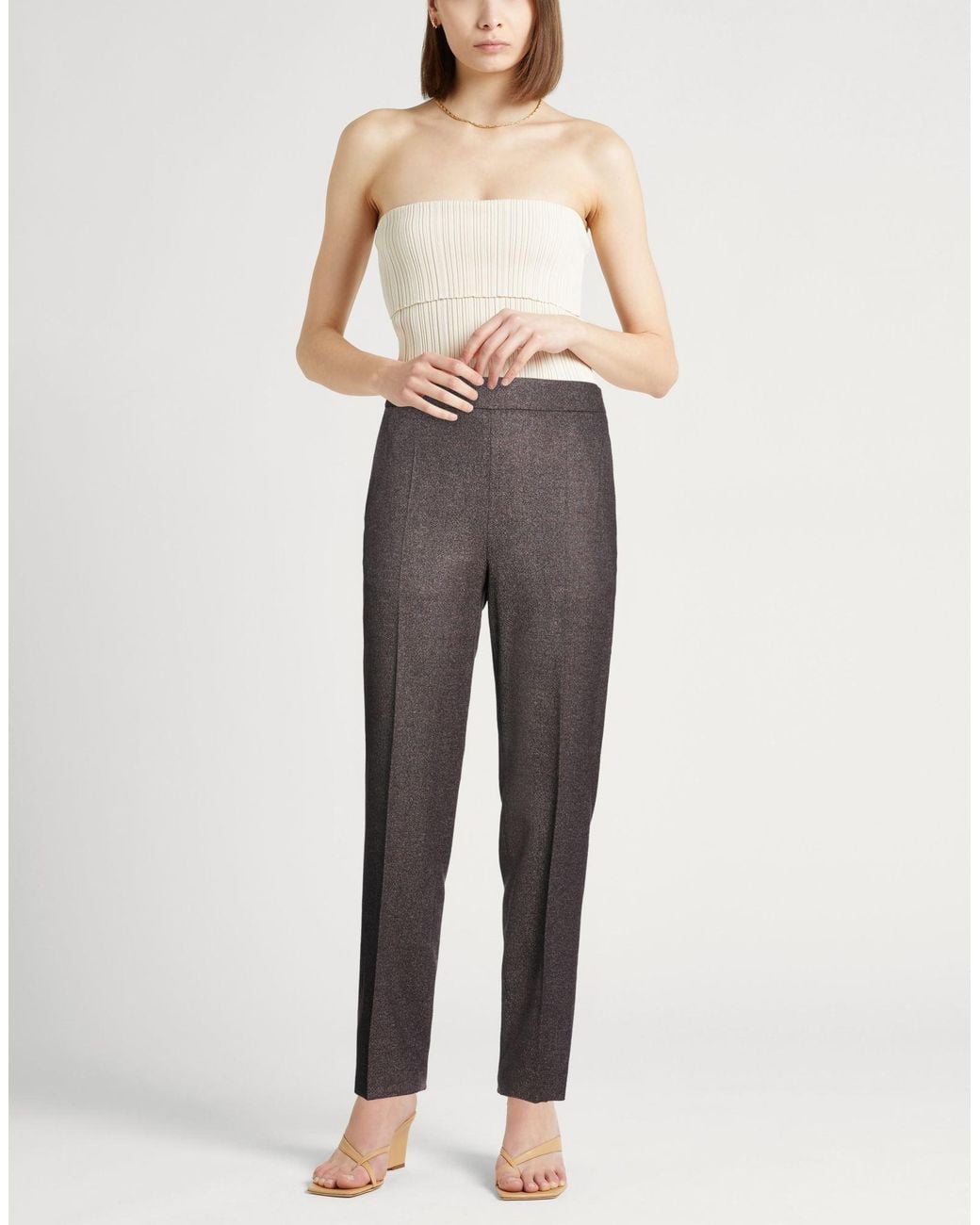Agnona Gray Pants Wool, Viscose, Elastane
