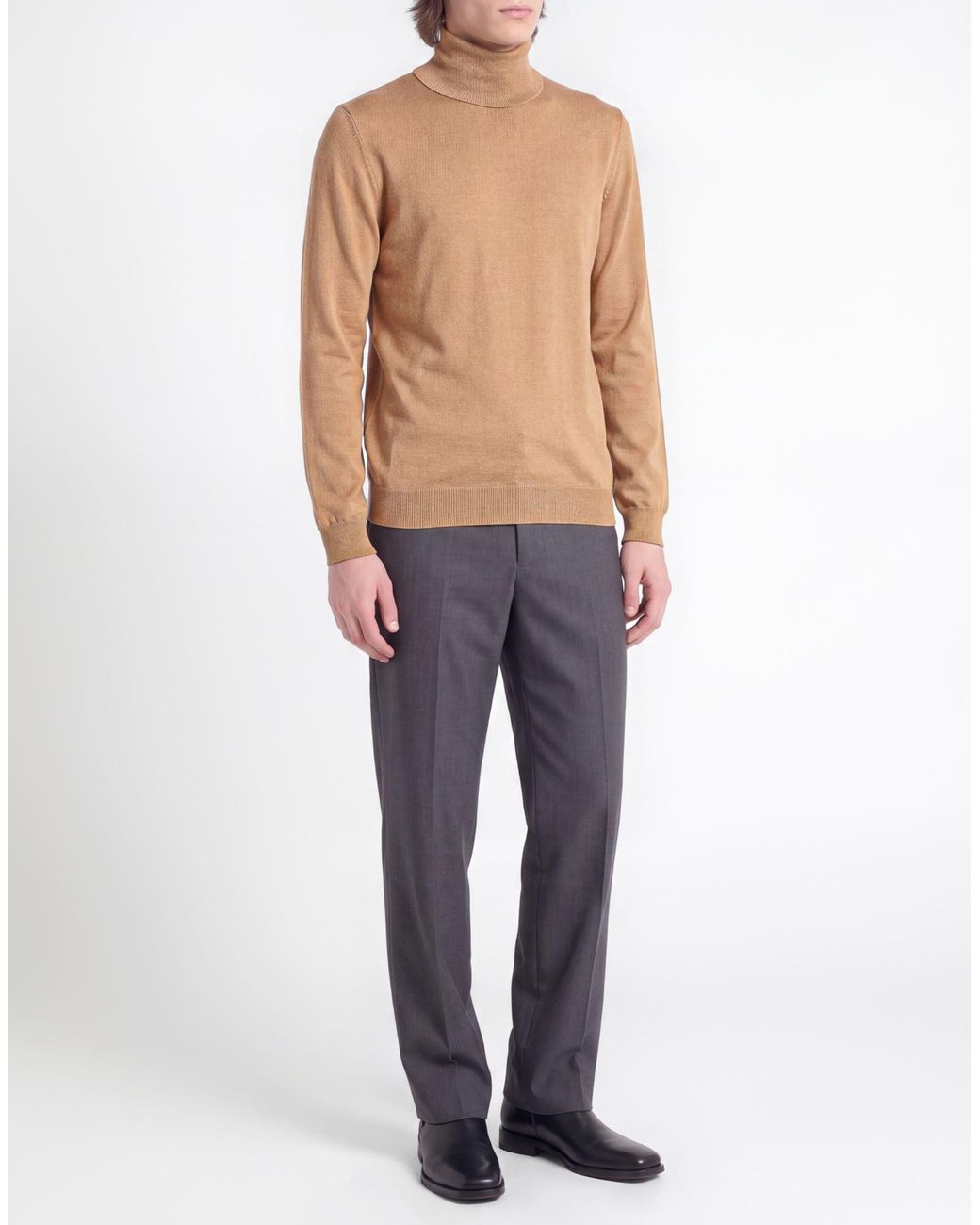 Bellwood Natural Camel Turtleneck Merino Wool for men