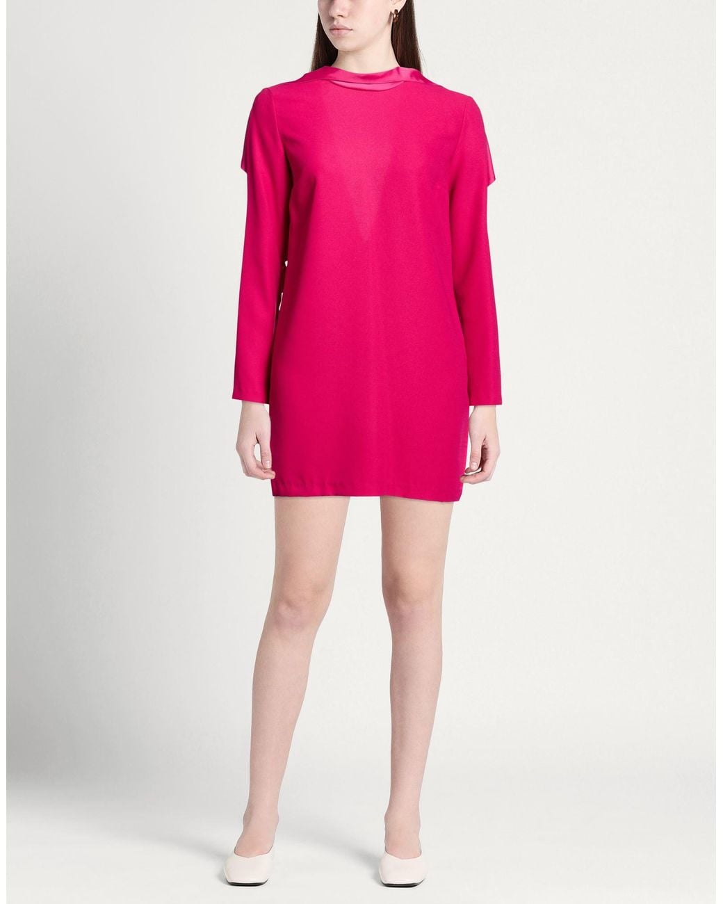 Suoli Pink Fuchsia Mini Dress Polyester