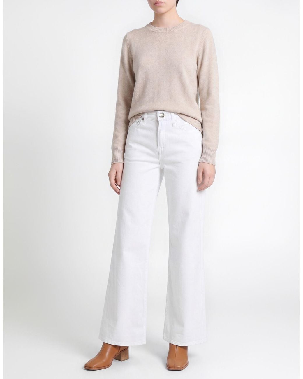 Rag & Bone White Pants Cotton, Lyocell