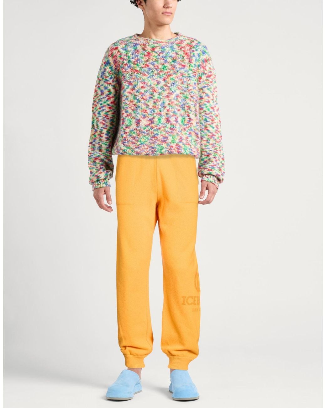 Iceberg Orange Pants Virgin Wool, Cashmere for men