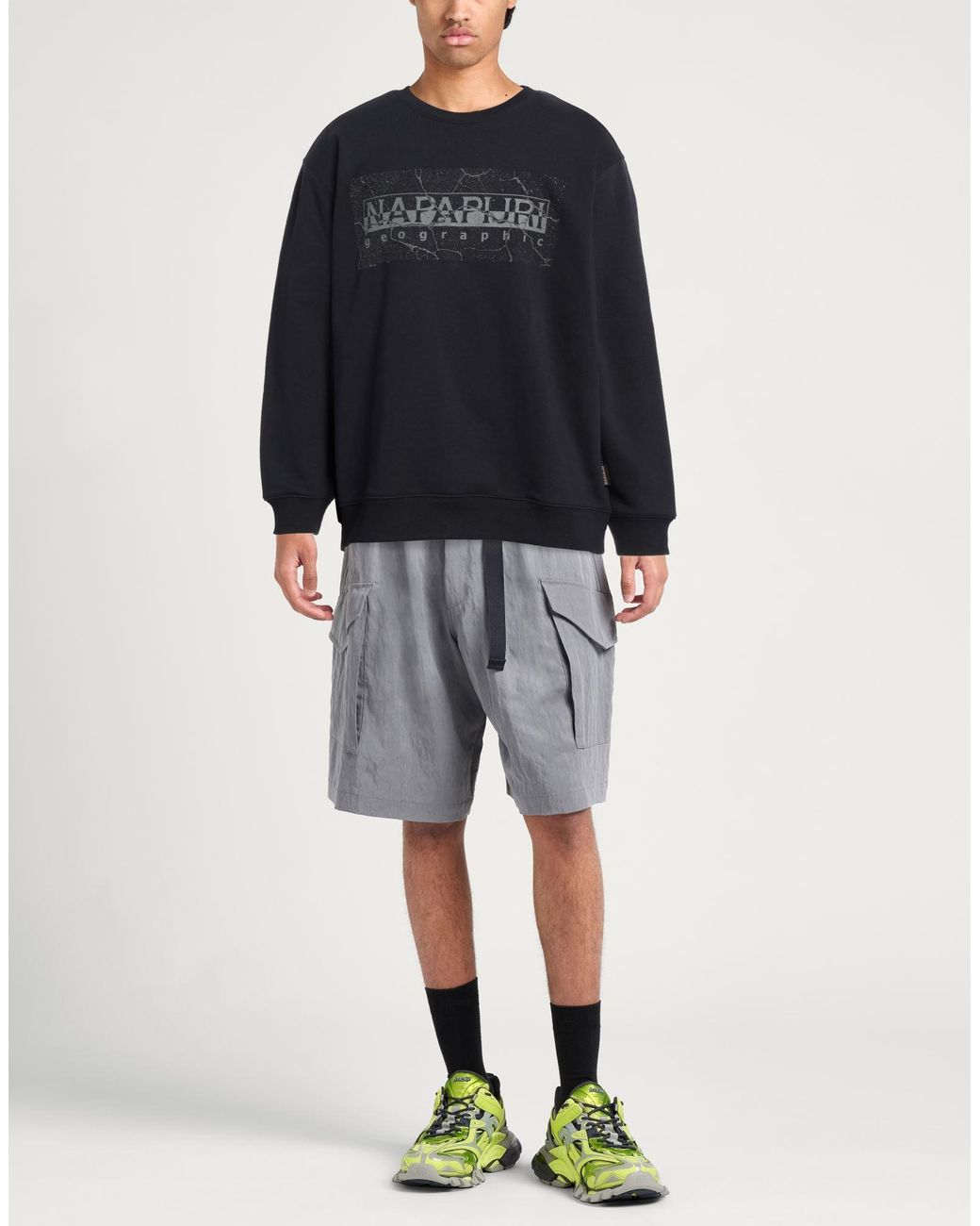 Napapijri Black Sweatshirt Cotton, Polyester, Elastane for men