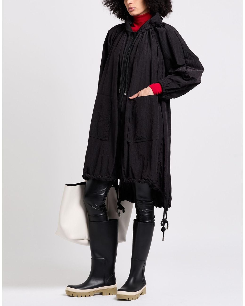 Dondup Black Overcoat & Trench Coat
