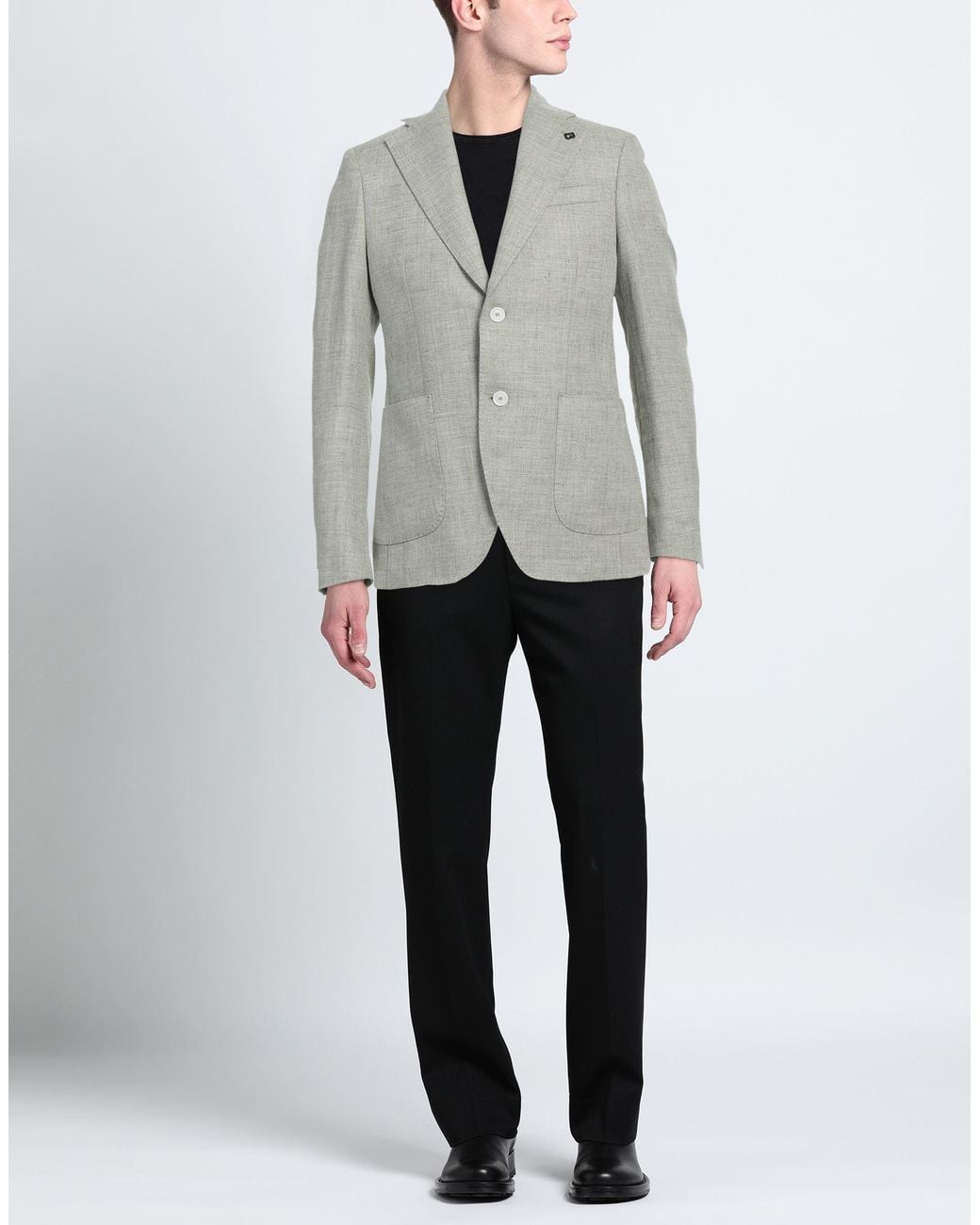 BRERAS Milano Gray Blazer Linen, Wool for men