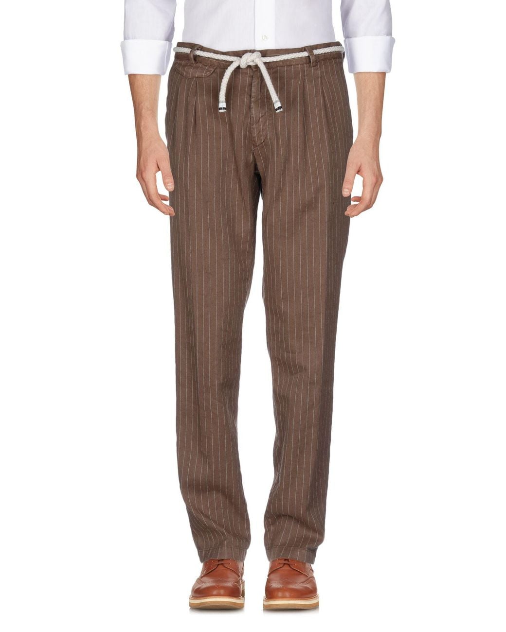 Mason's Brown Pants Linen, Cotton, Polyester, Elastane for men