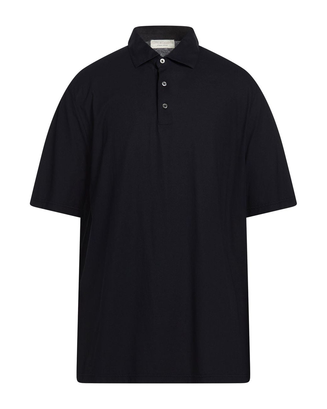 FILIPPO DE LAURENTIIS Black Midnight Polo Shirt Cotton for men