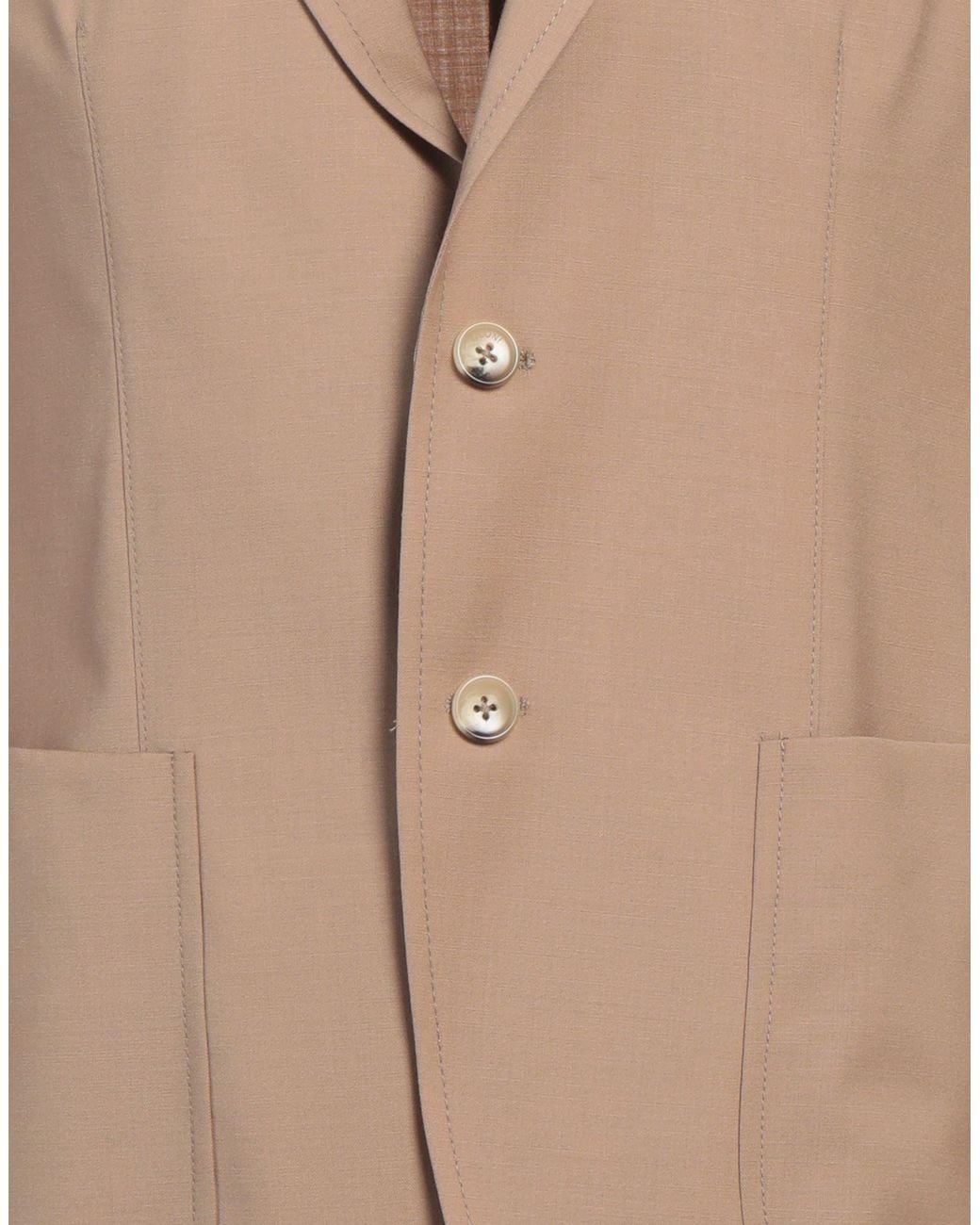 Paoloni Natural Blazer Wool, Elastane for men