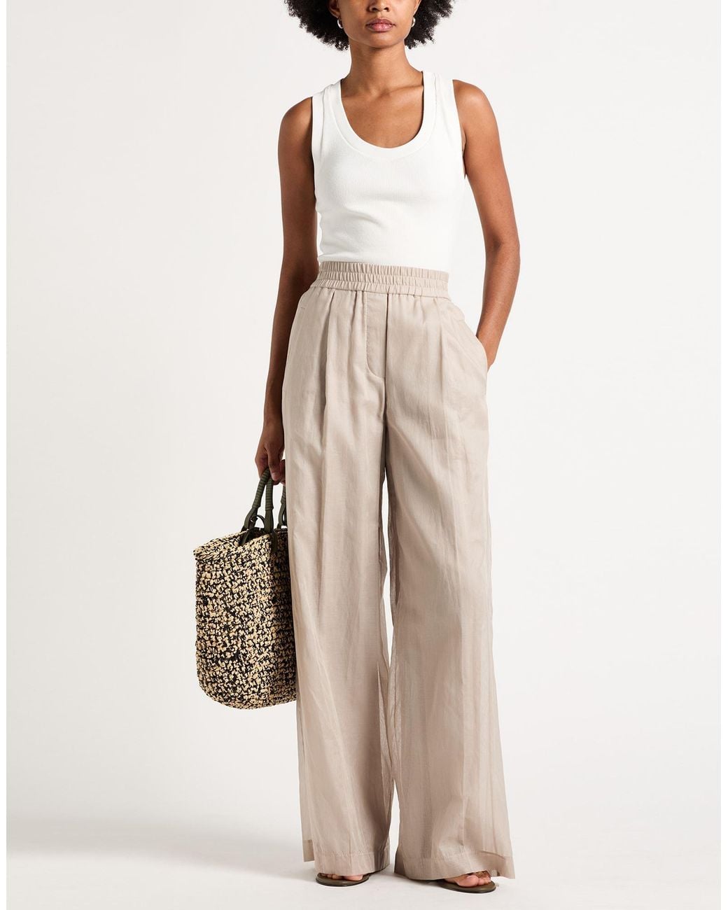 Brunello Cucinelli White Pants Cotton
