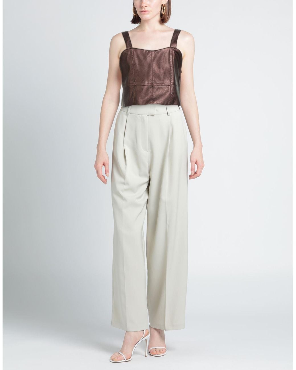 Shirtaporter Brown Top Polyurethane, Viscose