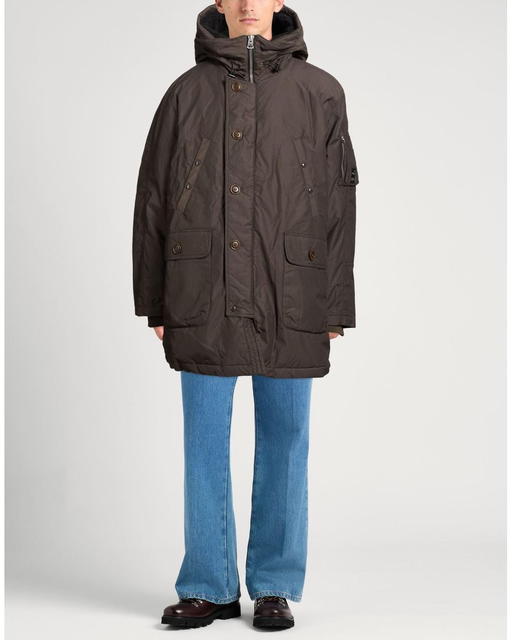 Spiewak Brown Military Coat Polyamide, Cotton for men