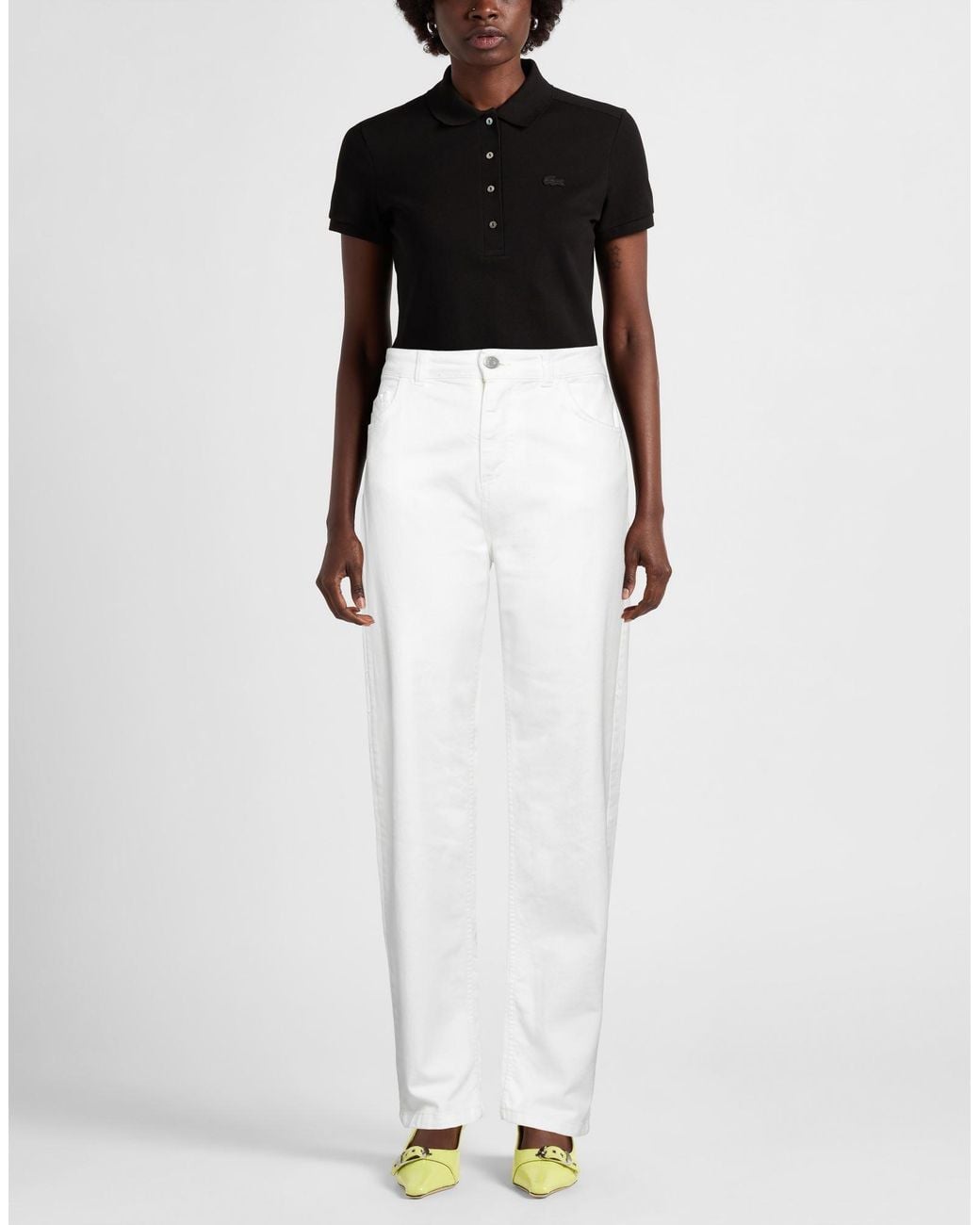 Haveone White Pants Cotton, Elastane